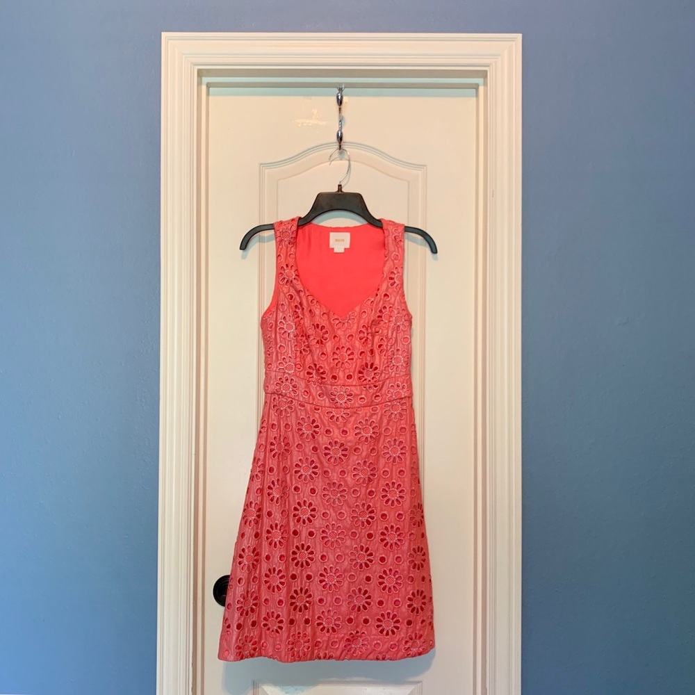 Coral floral dress